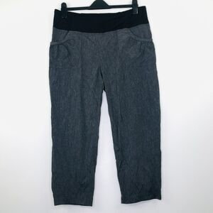 Prana Women's XL Capris Gray Ruched Waist Stretch Straight Track Athleisure BG17